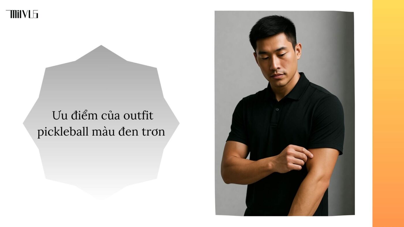 Quần áo pickleball màu đen trơn minimal