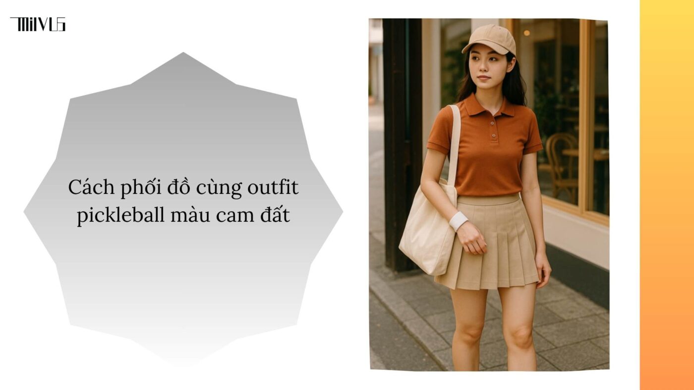 Quần áo pickleball màu cam đất retro