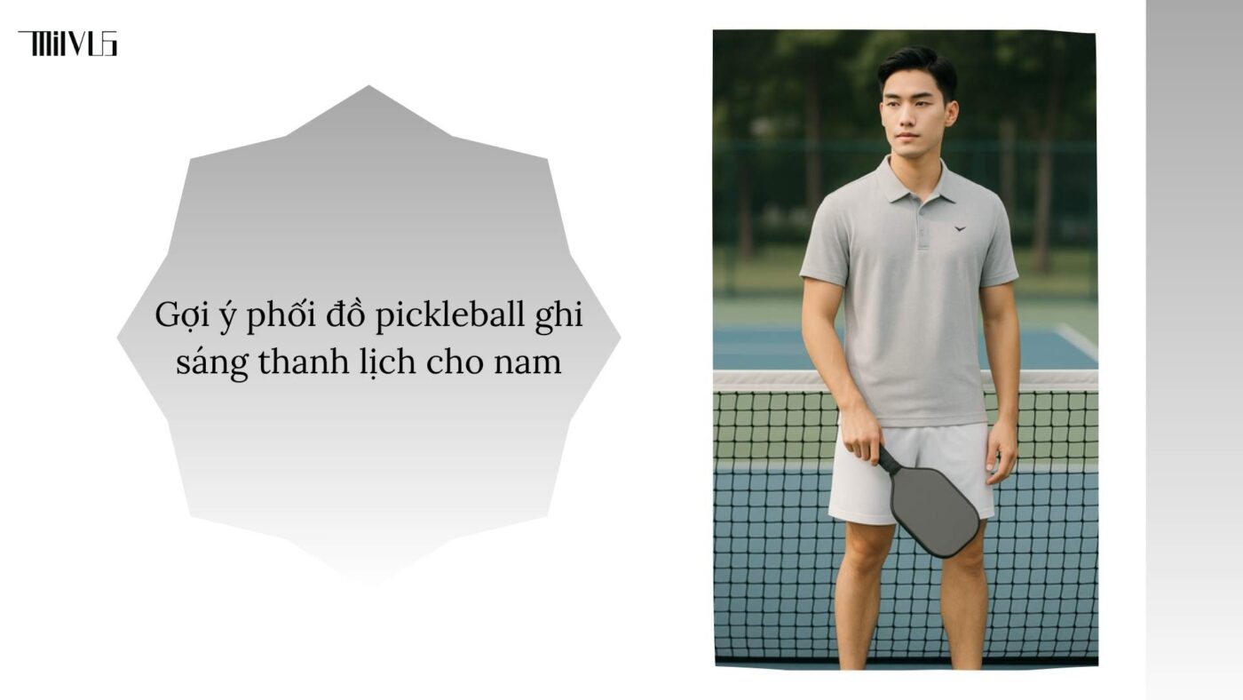Quần áo pickleball màu ghi sáng thanh lịch