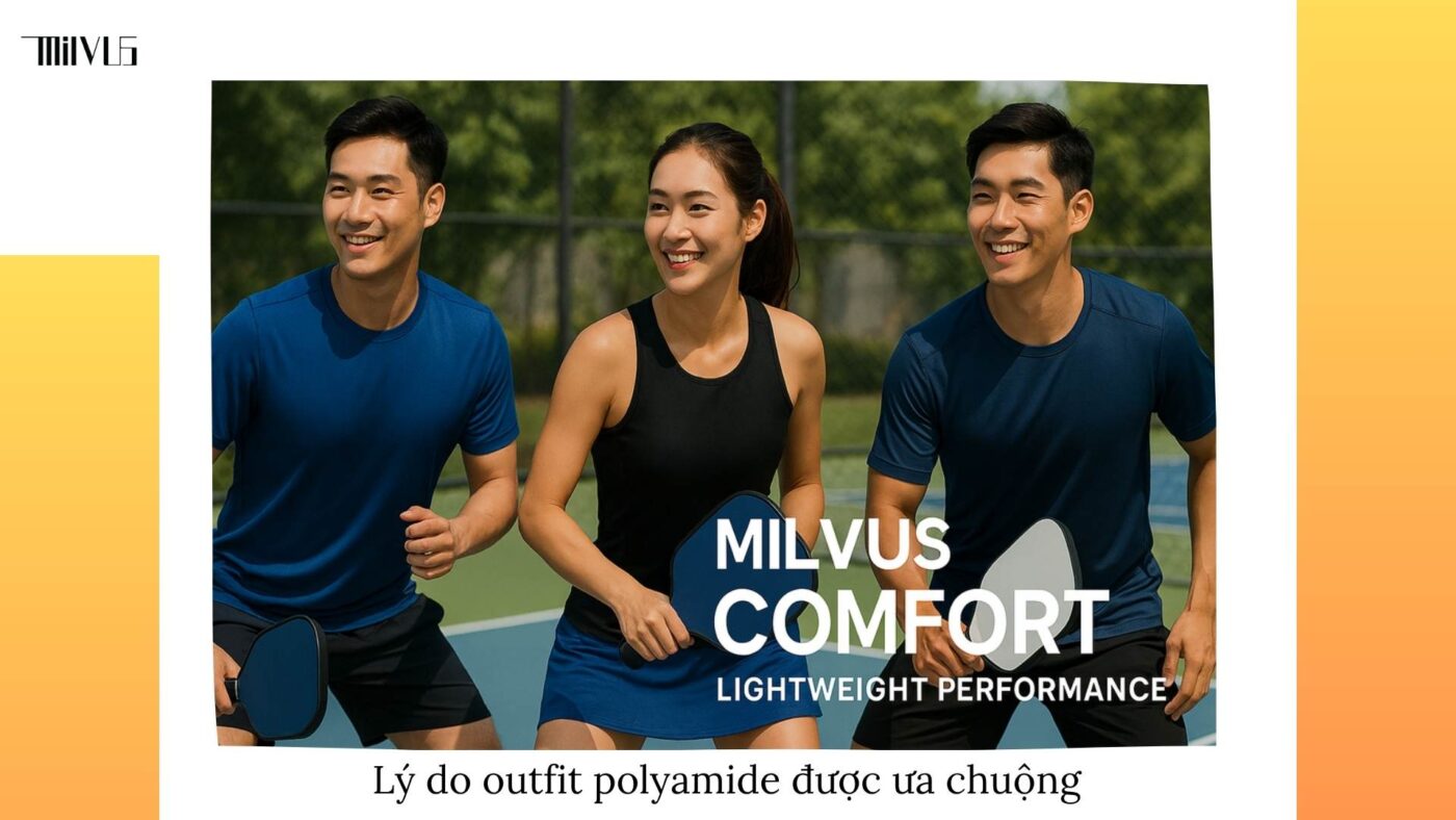 Outfit pickleball chất liệu polyamide co giãn