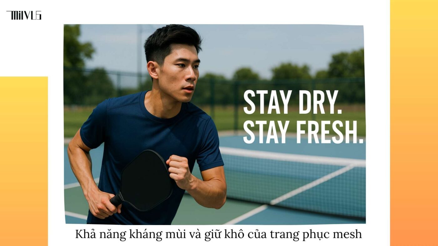 Quần áo pickleball vải mesh siêu nhẹ