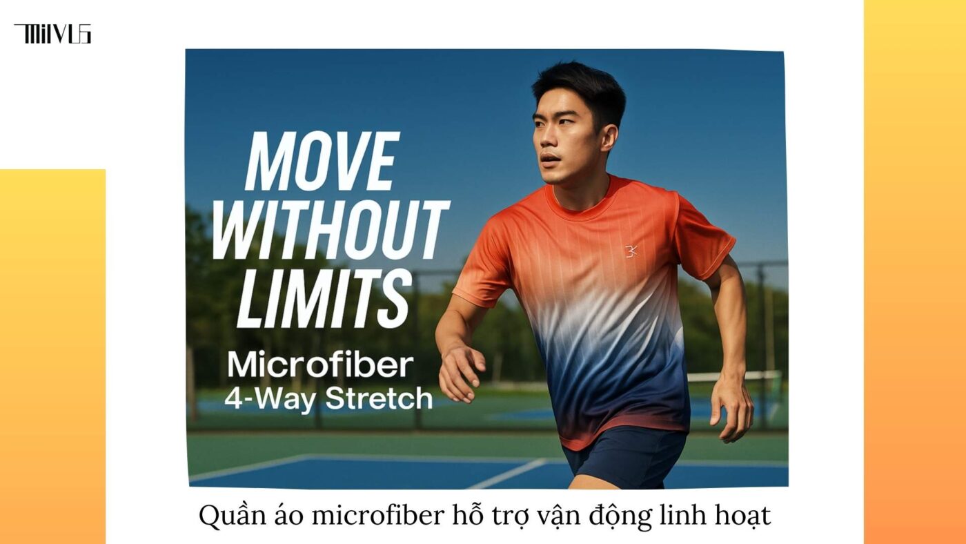 Quần áo pickleball vải microfiber hút mồ hôi nhanh