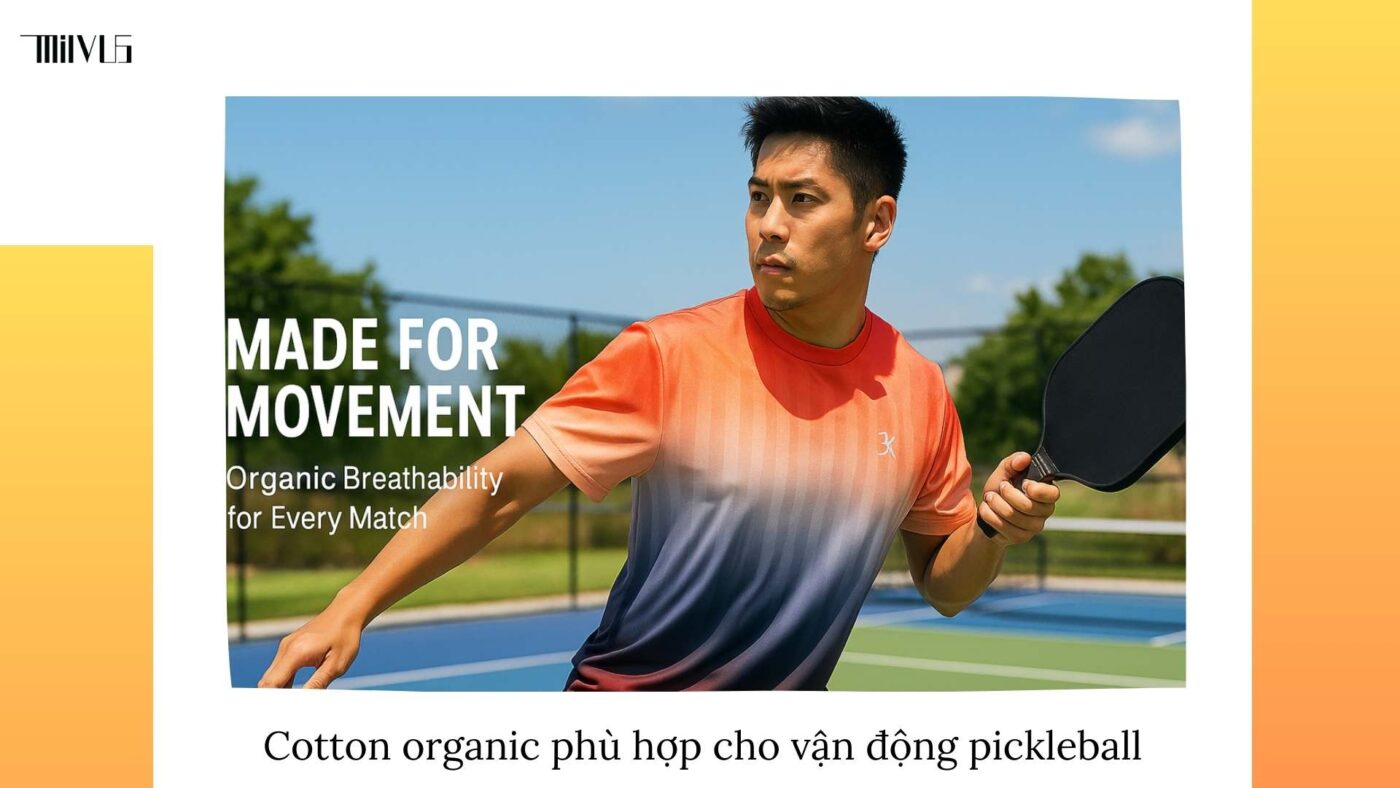 Quần áo pickleball vải cotton organic tự nhiên