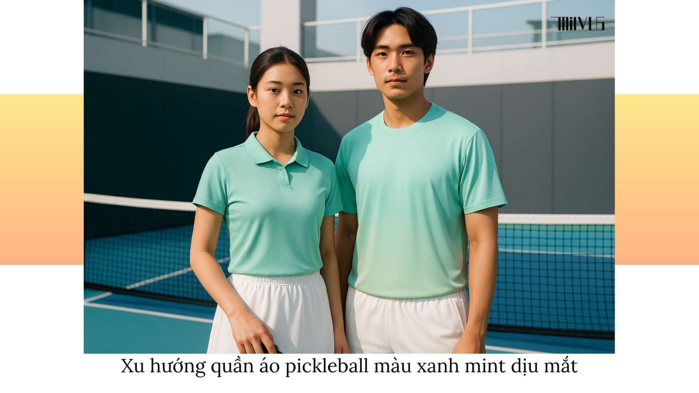 Quần áo pickleball màu xanh mint dịu mắt