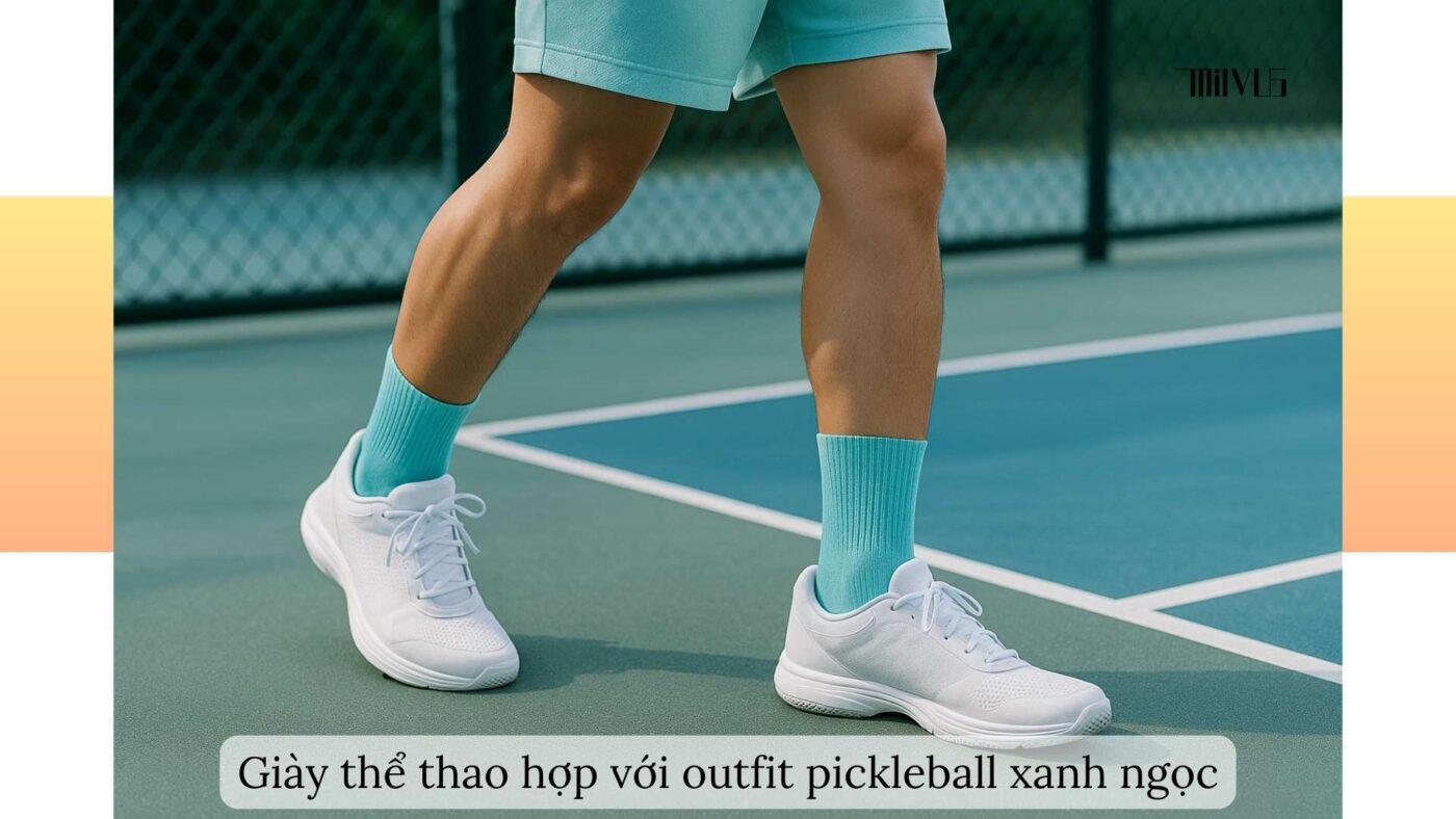 Outfit pickleball màu xanh ngọc trẻ trung