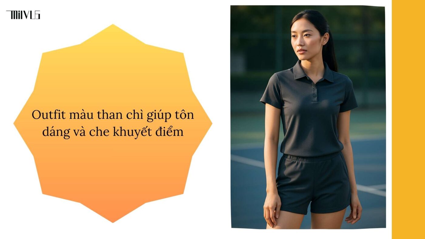Outfit pickleball màu than chì trung tính