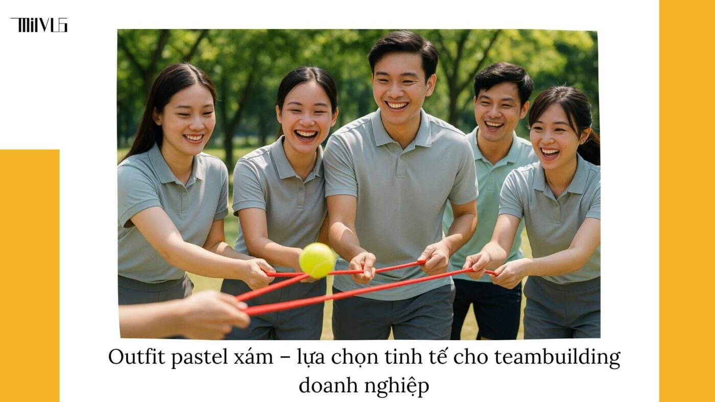 Quần áo pickleball màu pastel phối xám