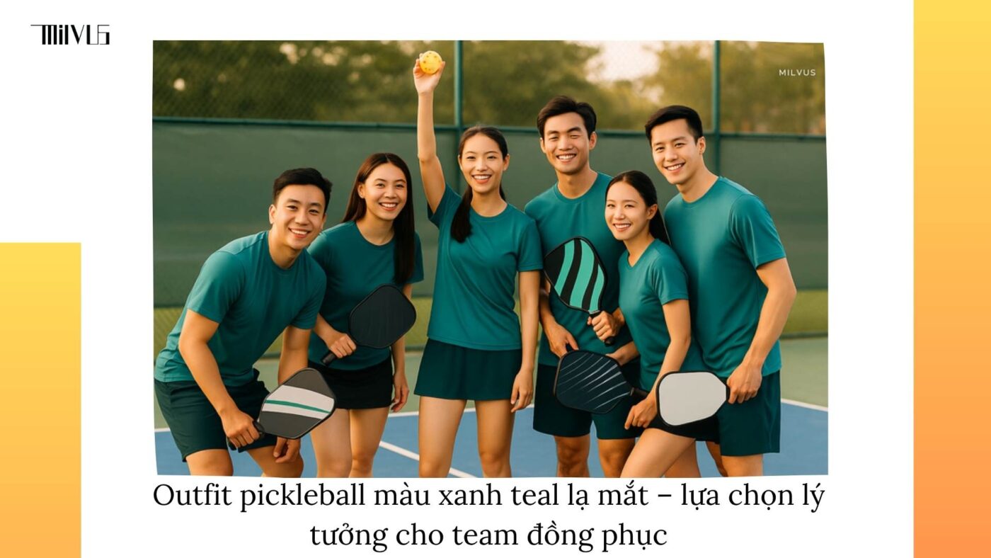 Outfit pickleball màu xanh teal lạ mắt