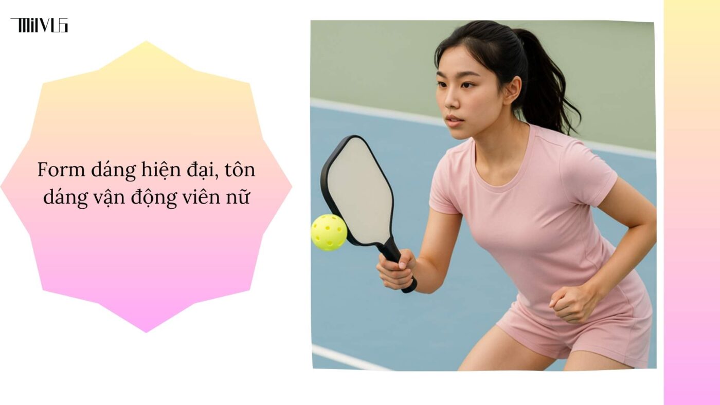 Outfit pickleball màu hồng phấn dịu dàng