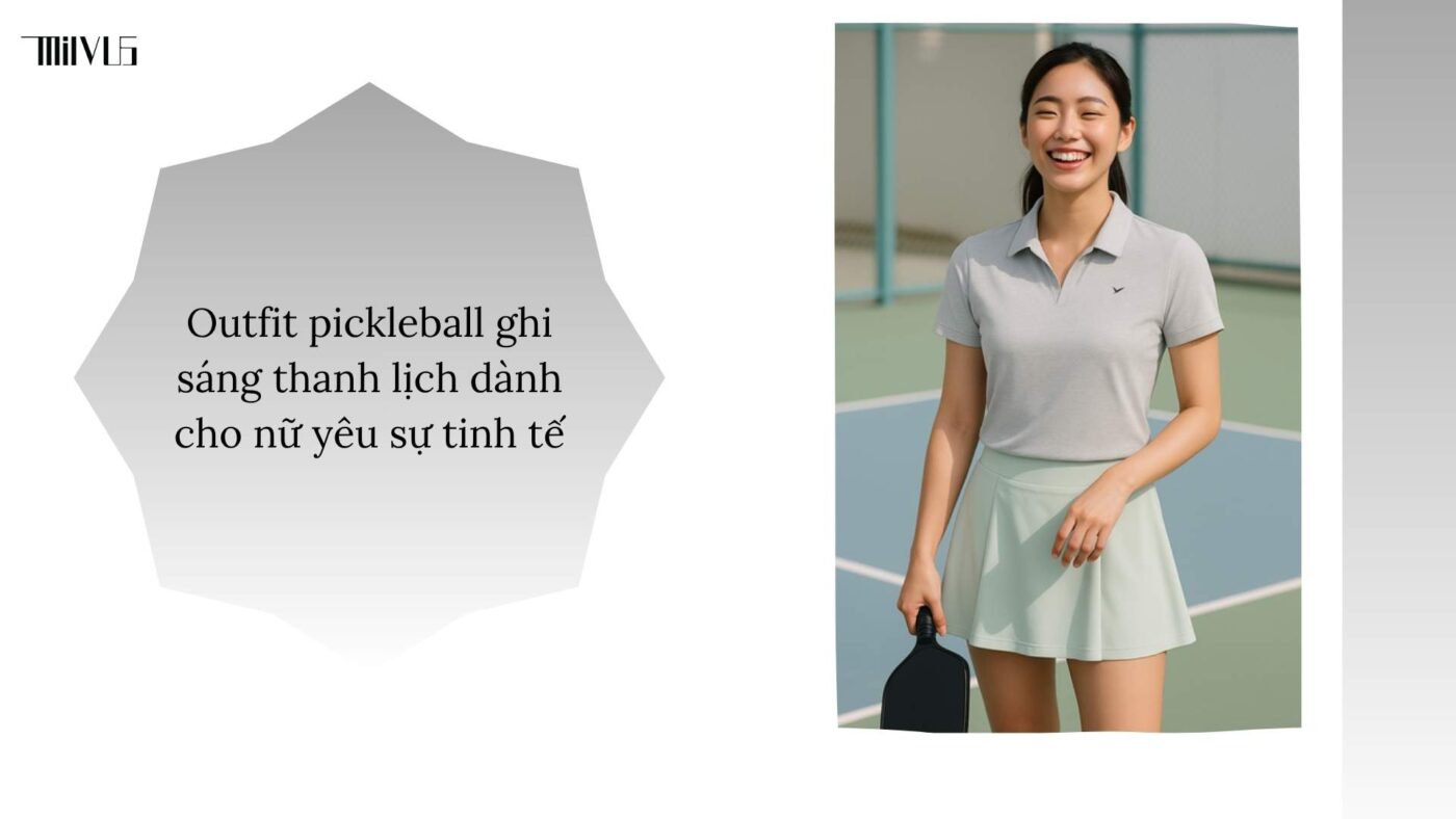 Quần áo pickleball màu ghi sáng thanh lịch