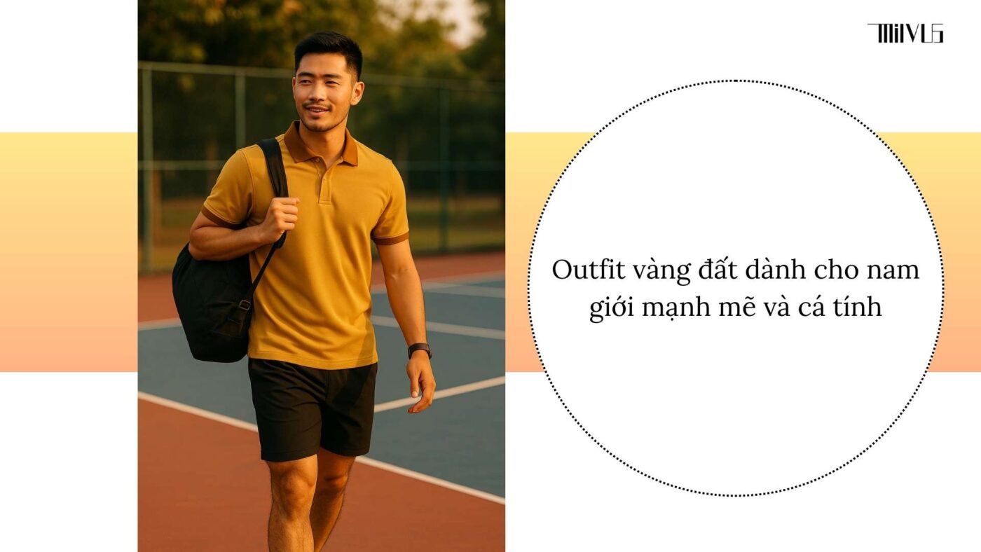 Quần áo pickleball màu vàng đất cá tính