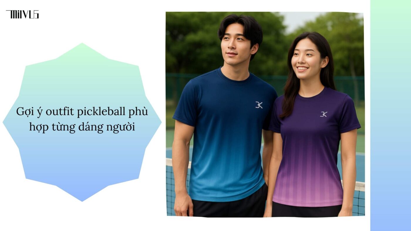 Outfit pickleball vải thun co giãn dễ vận động