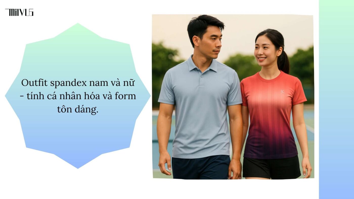 Outfit pickleball vải spandex ôm gọn thoải mái