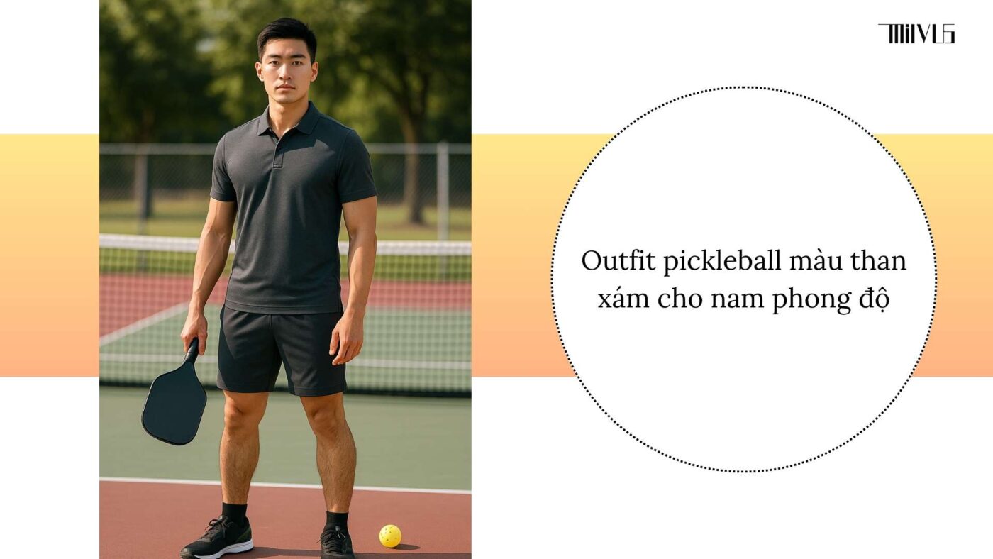 Quần áo pickleball màu than xám lịch lãm