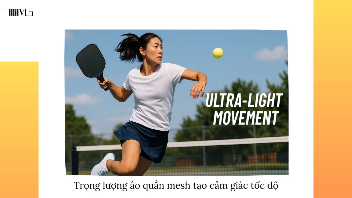 Quần áo pickleball vải mesh siêu nhẹ