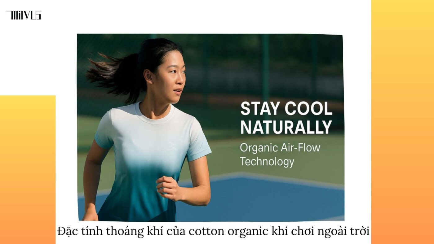 Quần áo pickleball vải cotton organic tự nhiên