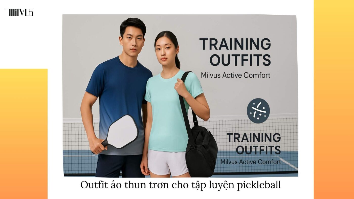 Quần áo pickleball áo thun trơn basic
