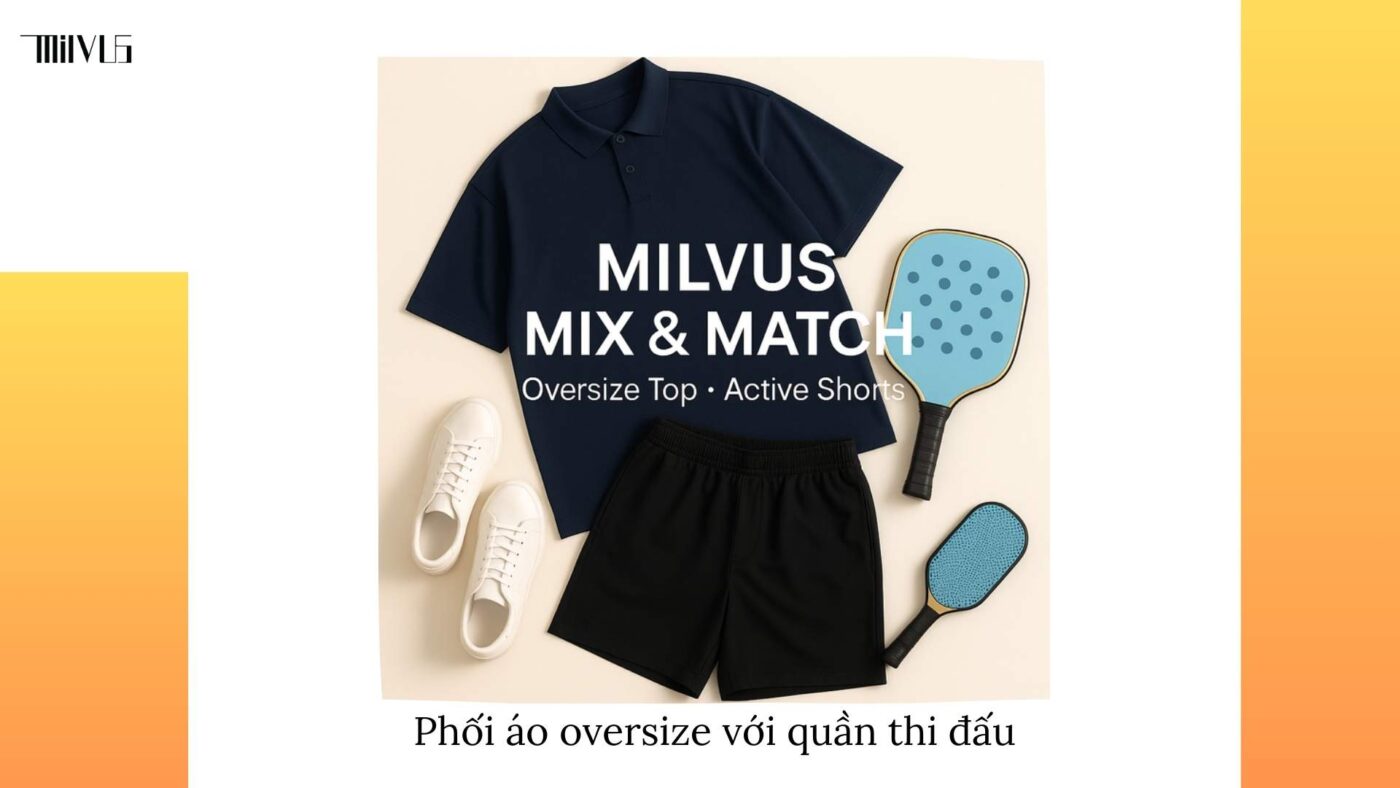 Quần áo pickleball dáng oversize trẻ trung