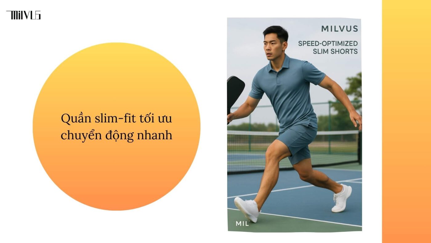 Outfit pickleball dáng slim-fit gọn gàng