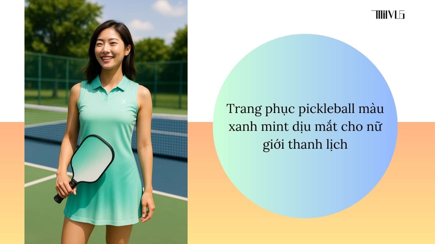 Quần áo pickleball màu xanh mint dịu mắt