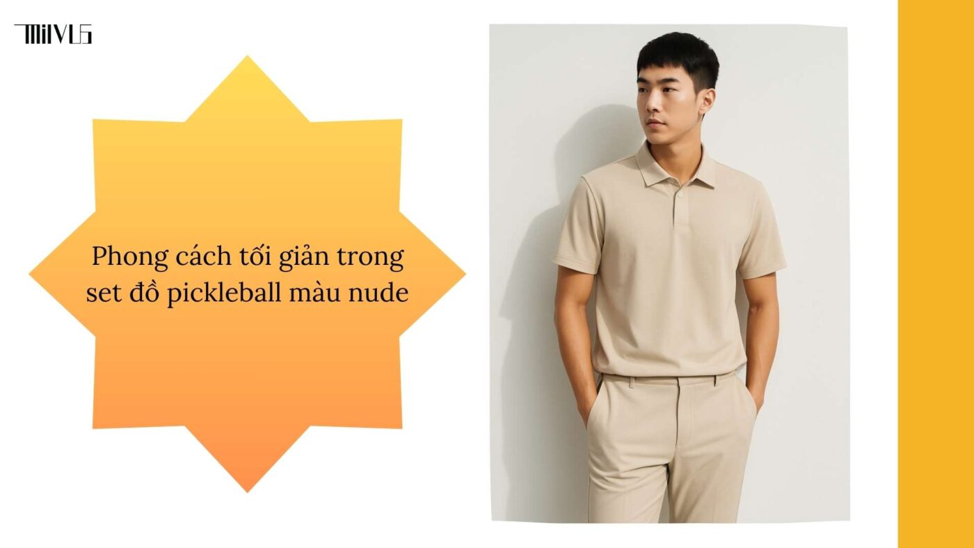 Quần áo pickleball màu nude nhẹ nhàng