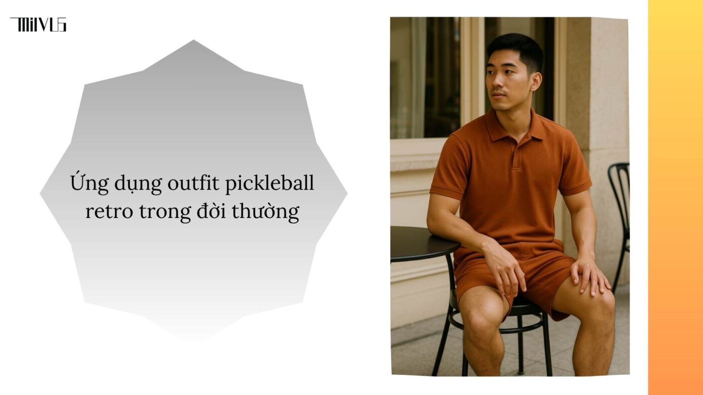 Quần áo pickleball màu cam đất retro