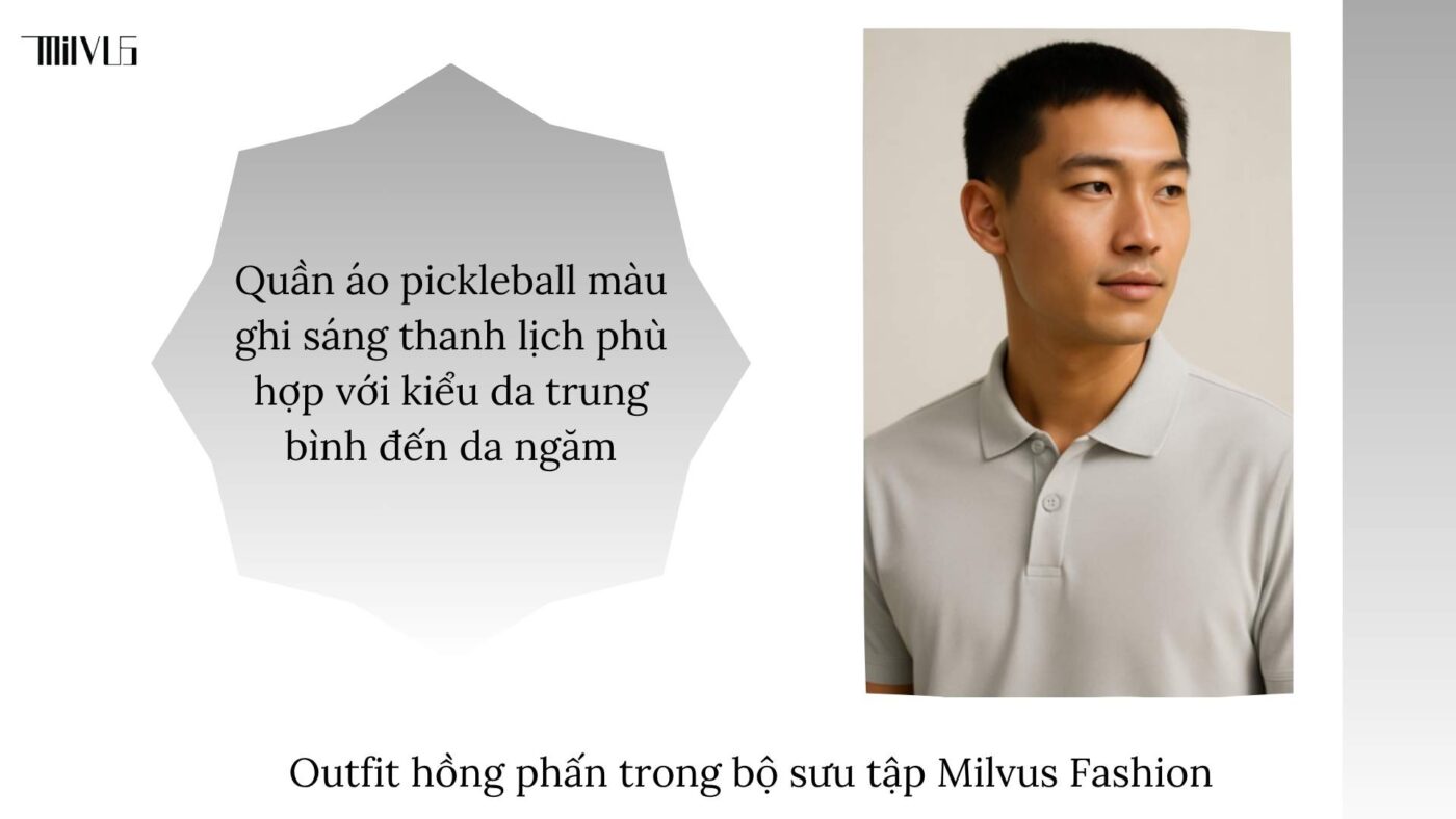 Quần áo pickleball màu ghi sáng thanh lịch