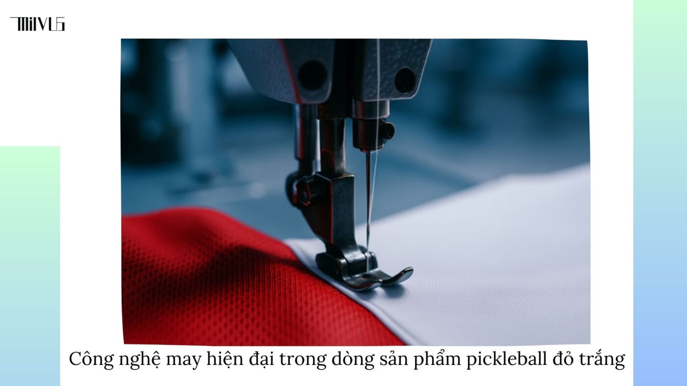 Quần áo pickleball màu đỏ phối trắng thể thao