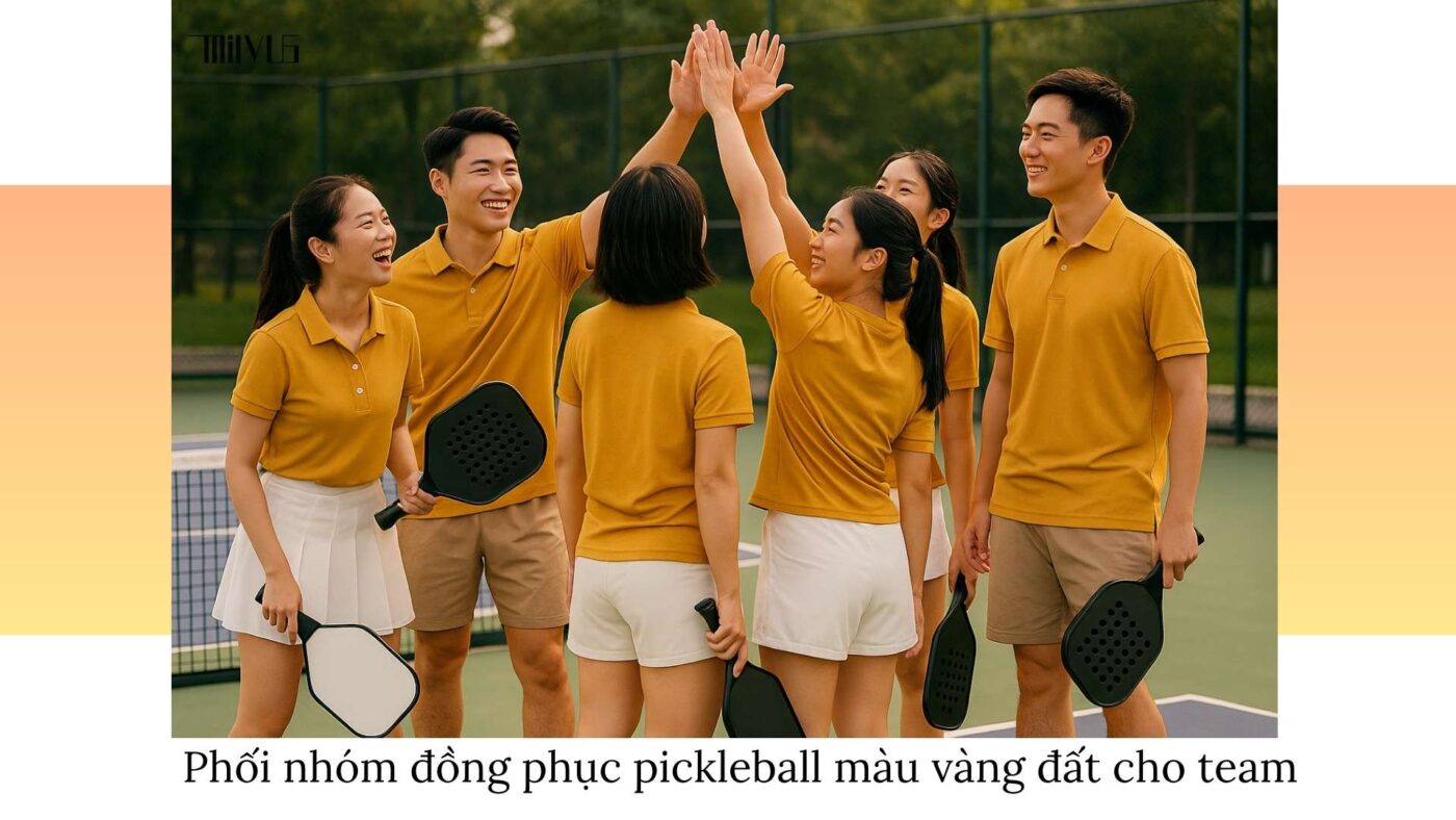 Quần áo pickleball màu vàng đất cá tính