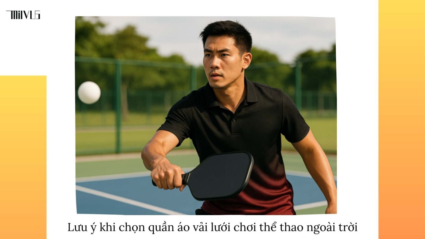 Quần áo pickleball chất liệu vải lưới thoáng khí