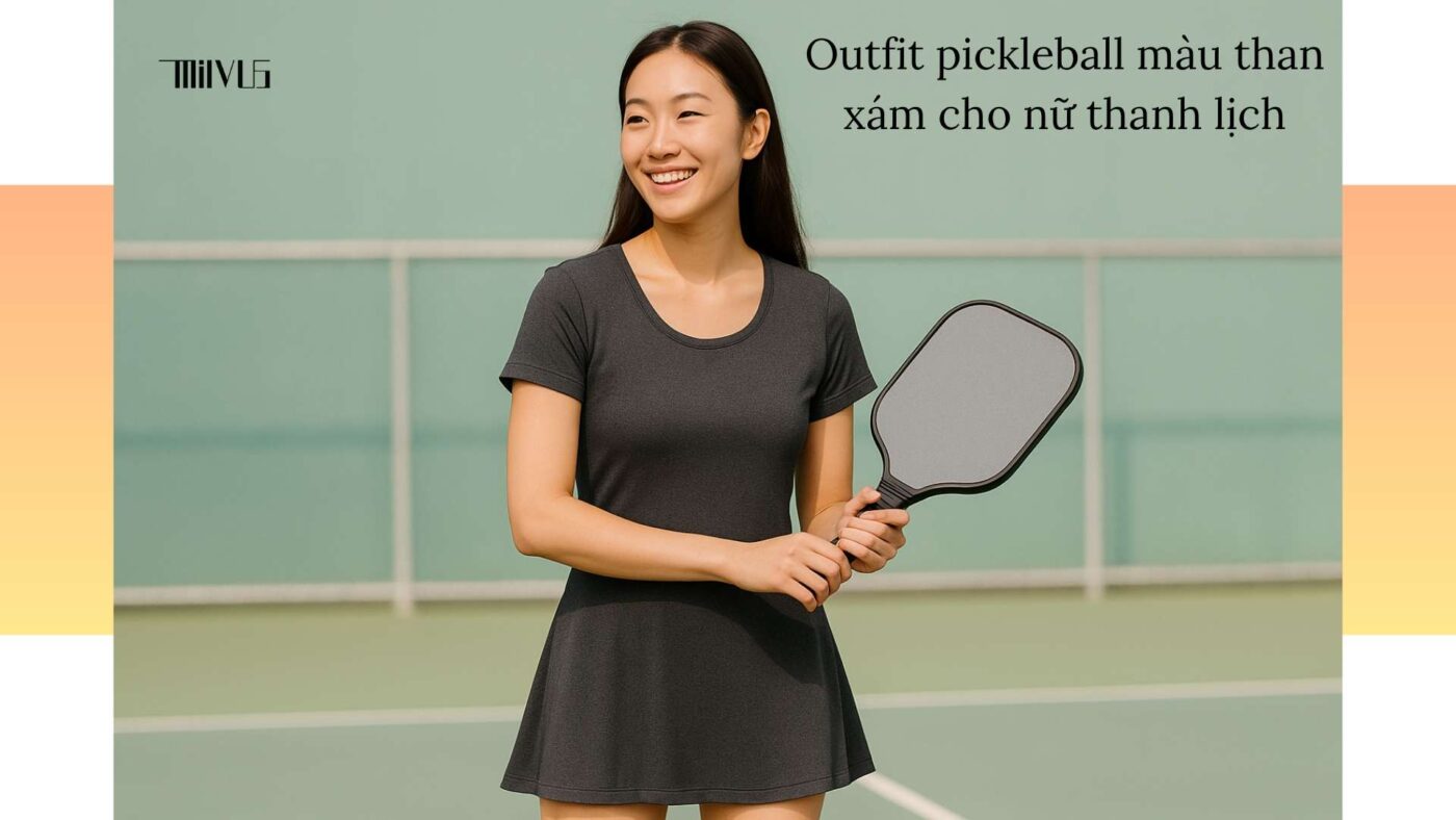 Quần áo pickleball màu than xám lịch lãm