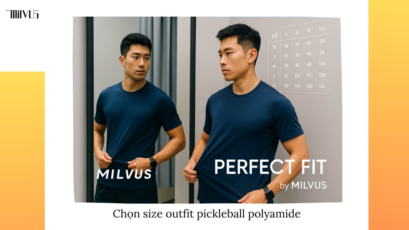 Outfit pickleball chất liệu polyamide co giãn