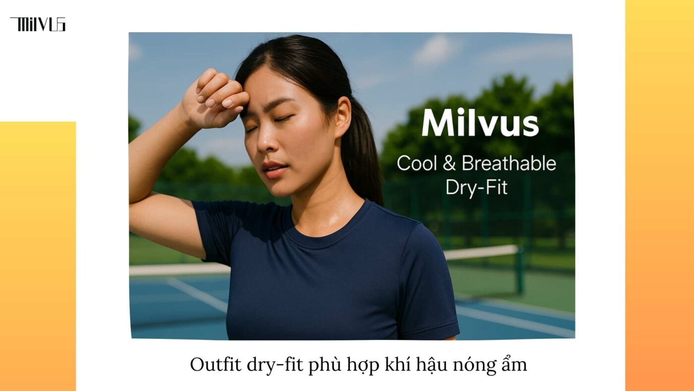Outfit pickleball chất liệu dry-fit thoáng mát