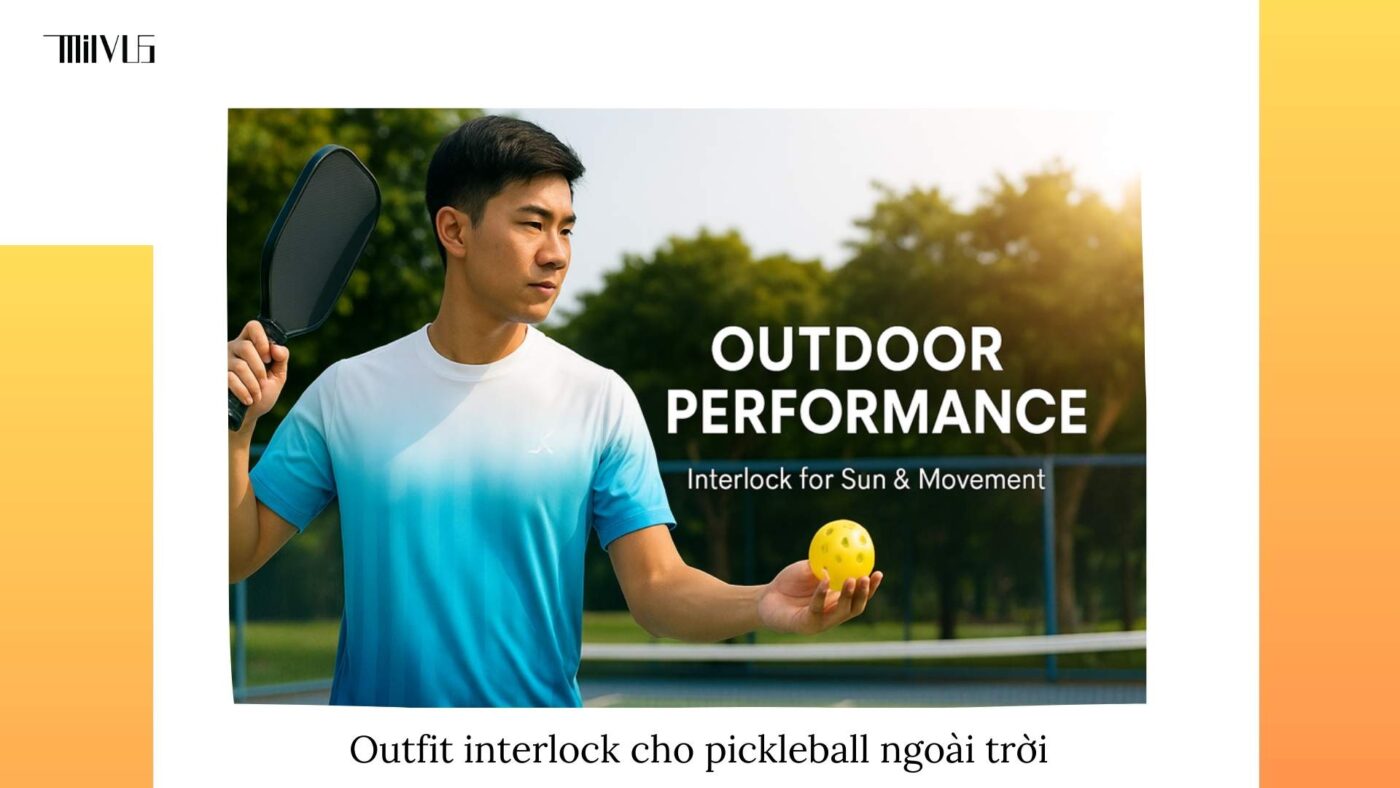 Outfit pickleball chất liệu interlock mềm
