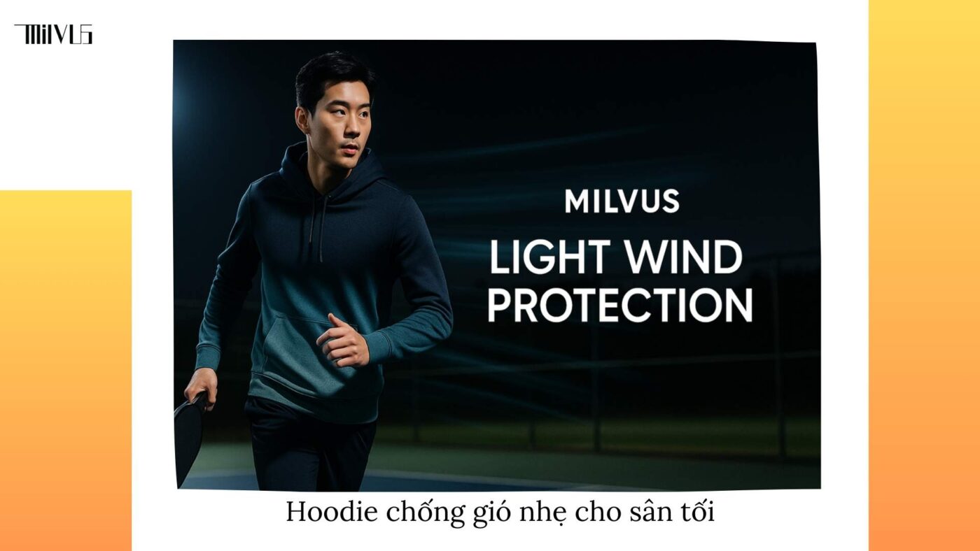 Quần áo pickleball áo hoodie nhẹ cho buổi tối