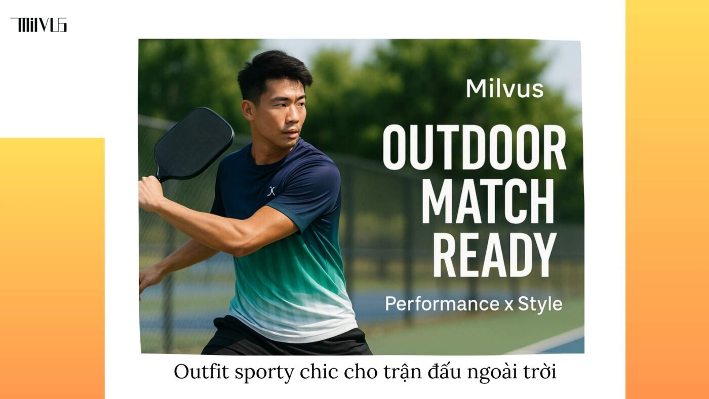 Outfit pickleball dáng sporty chic