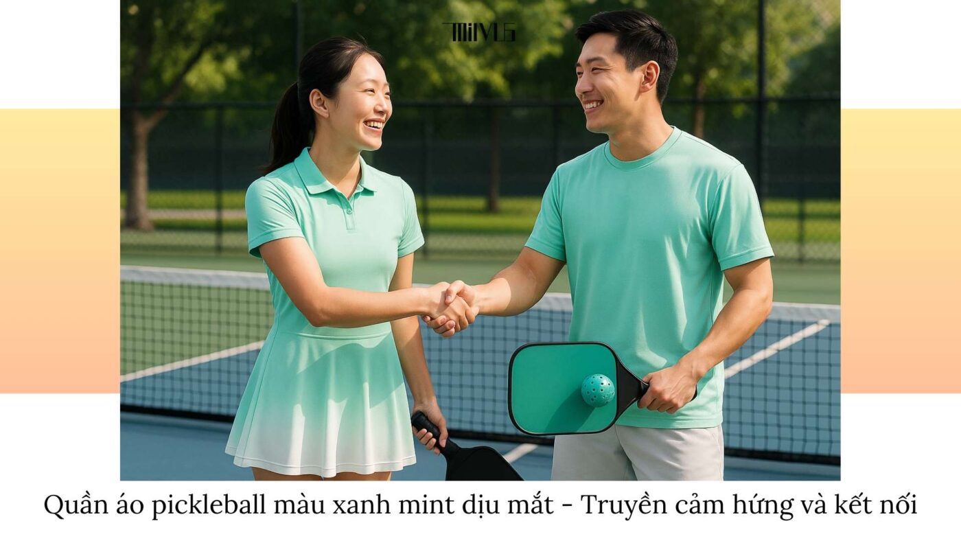 Quần áo pickleball màu xanh mint dịu mắt