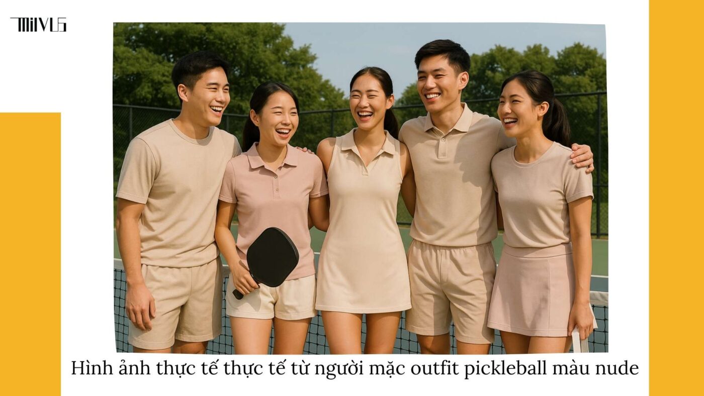 Quần áo pickleball màu nude nhẹ nhàng