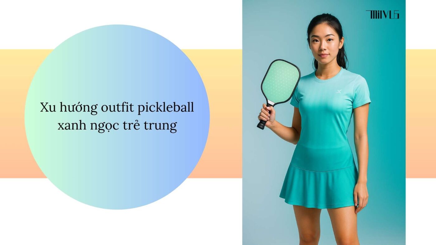 Outfit pickleball màu xanh ngọc trẻ trung