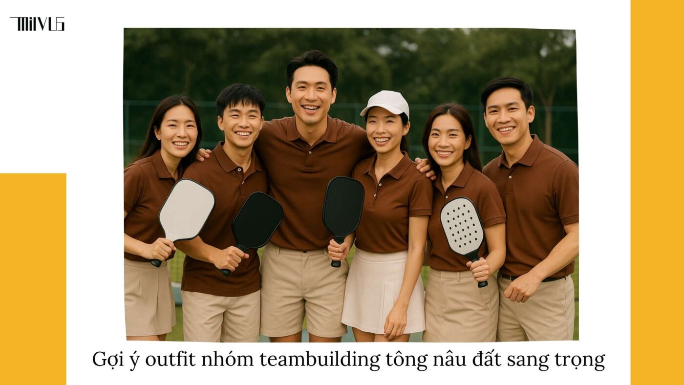 Outfit pickleball màu nâu đất gần gũi thiên nhiên