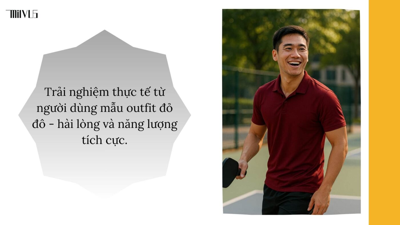 Quần áo pickleball màu đỏ đô cá tính