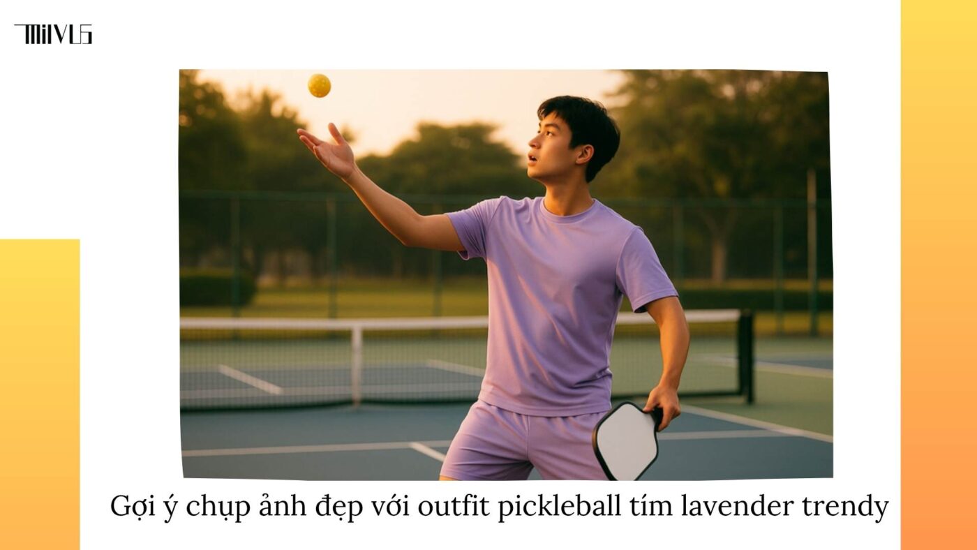 Outfit pickleball màu tím lavender trendy