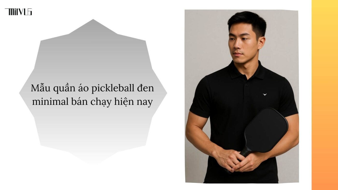 Quần áo pickleball màu đen trơn minimal