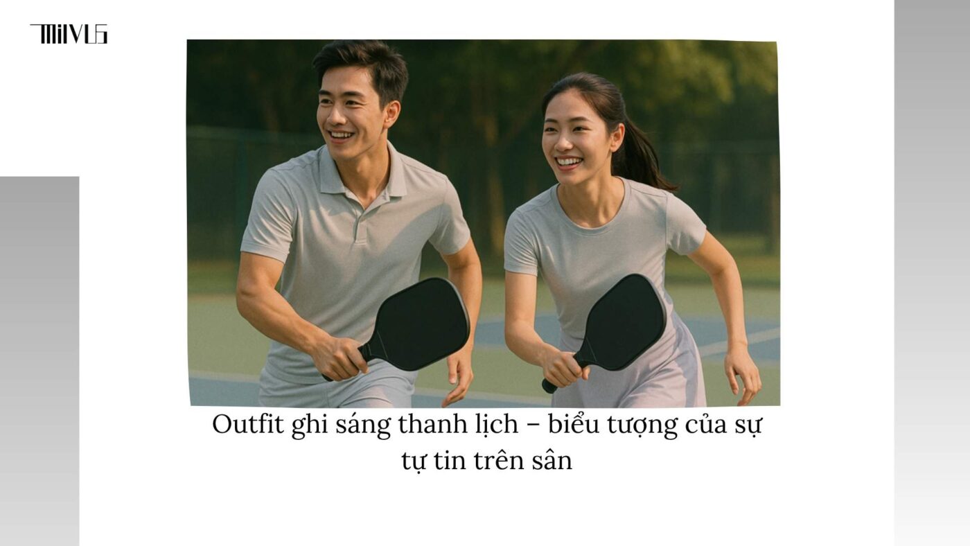 Quần áo pickleball màu ghi sáng thanh lịch