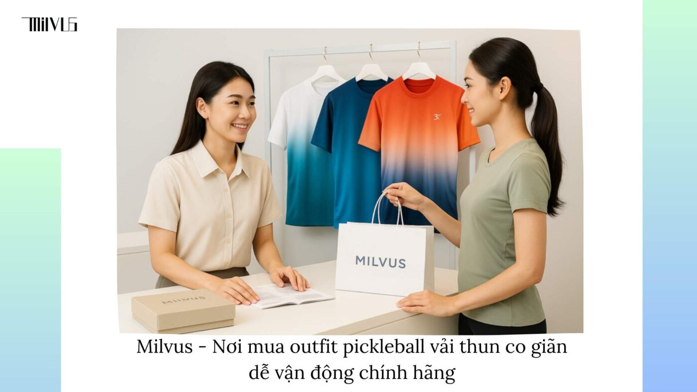 Outfit pickleball vải thun co giãn dễ vận động