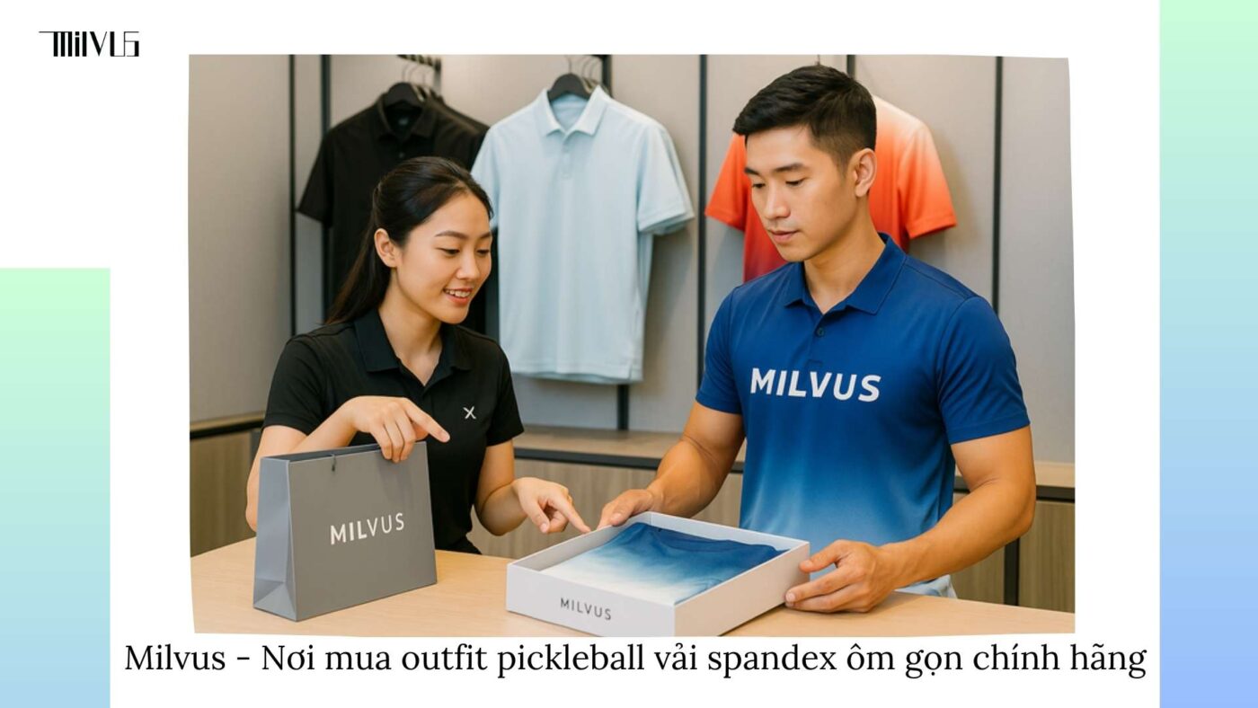 Outfit pickleball vải spandex ôm gọn thoải mái
