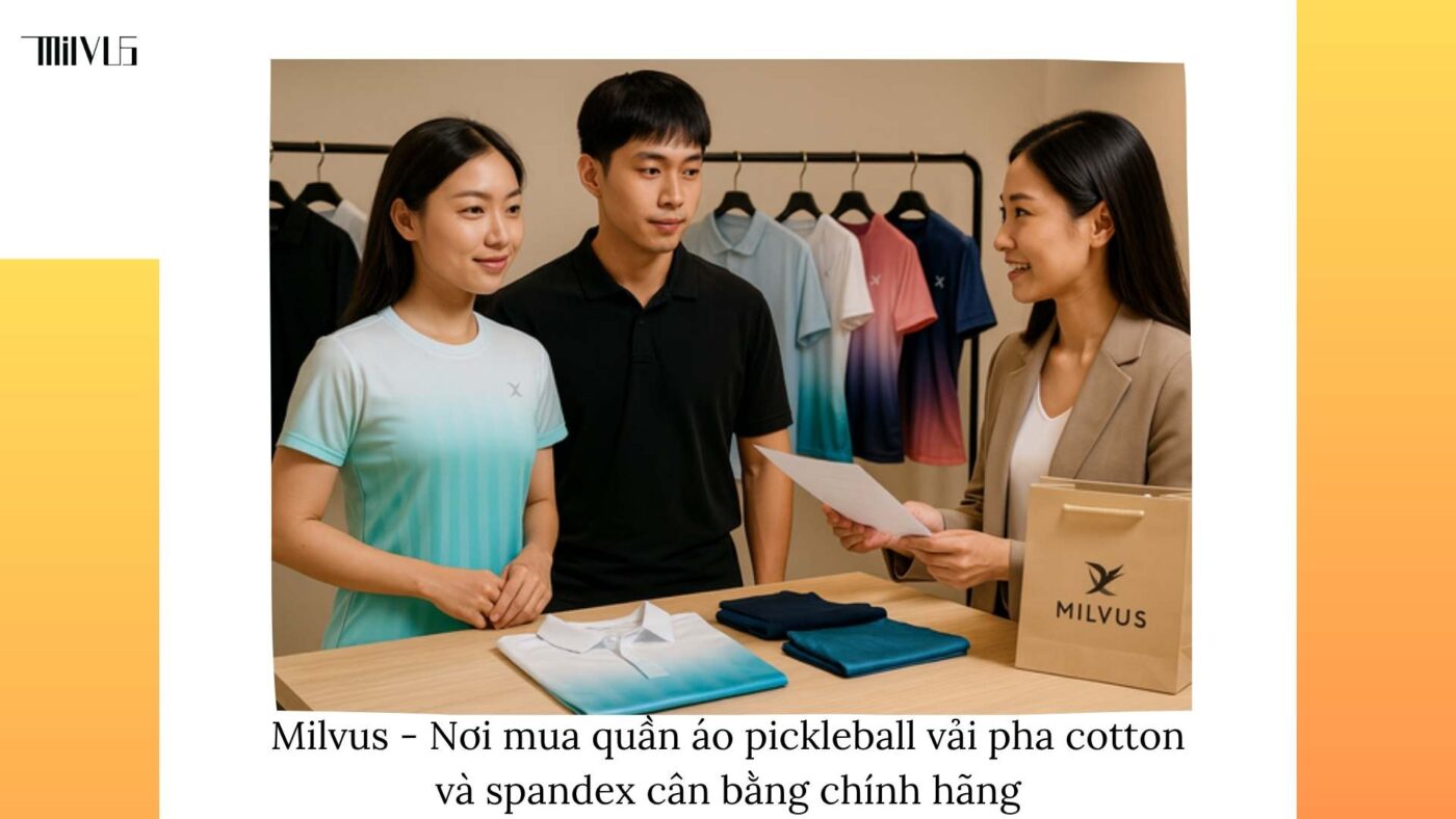 Quần áo pickleball vải pha cotton và spandex cân bằng