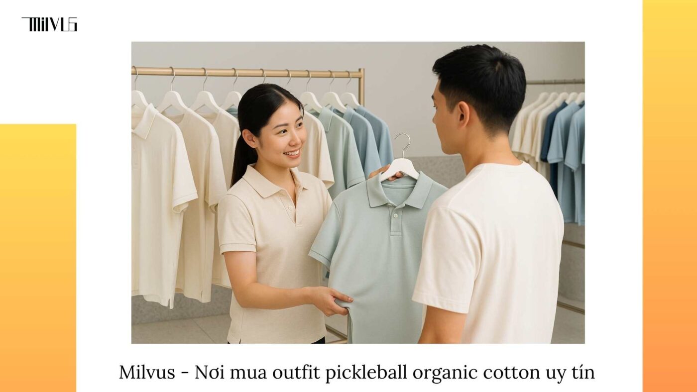 Outfit pickleball vải organic cotton tự nhiên