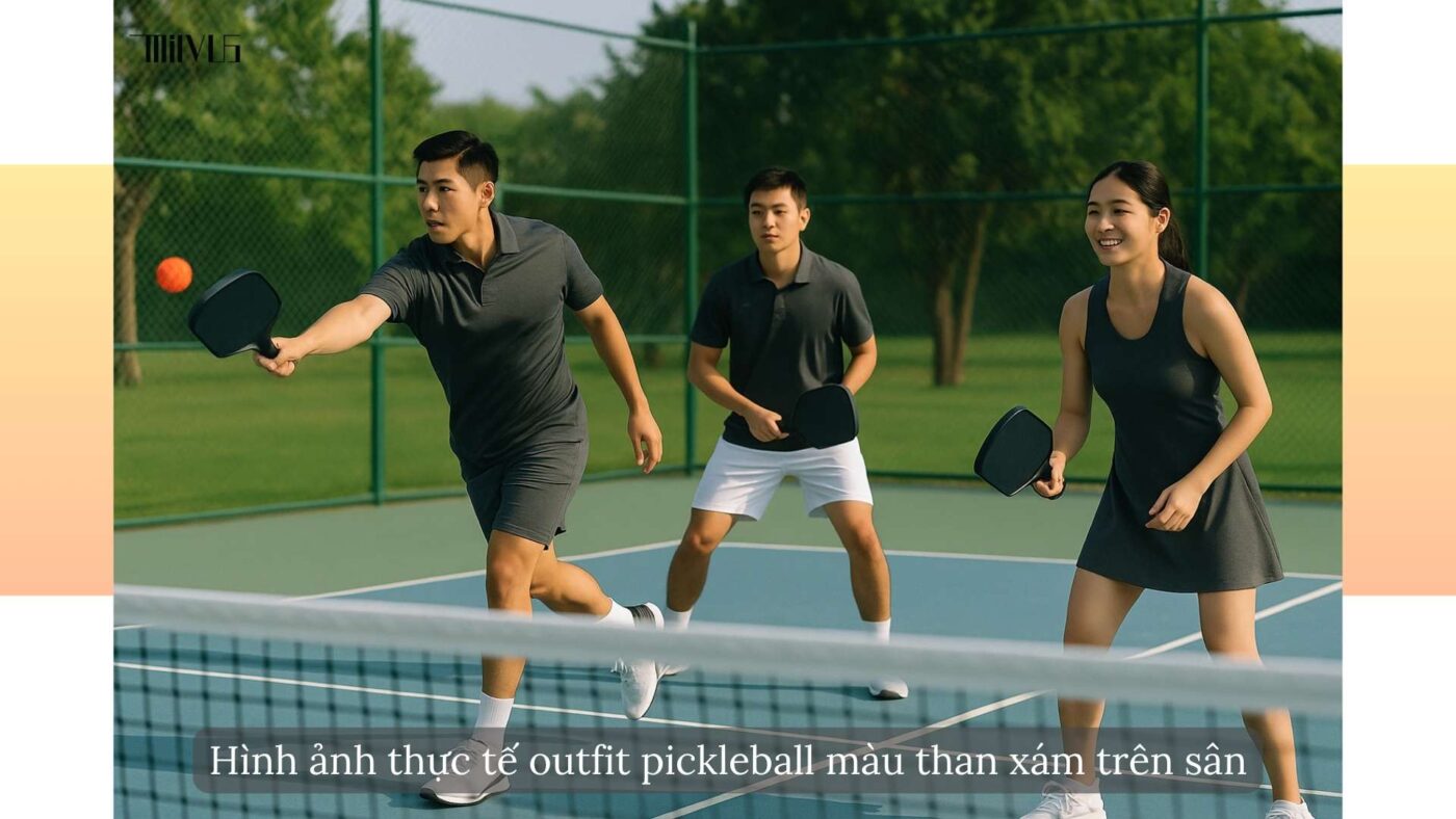 Quần áo pickleball màu than xám lịch lãm