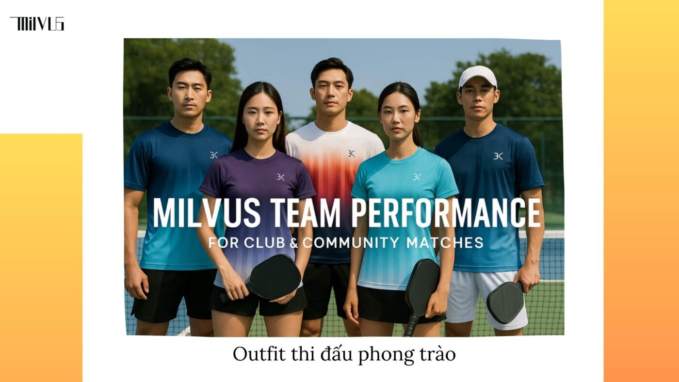 Outfit pickleball dáng thể thao Hàn Quốc